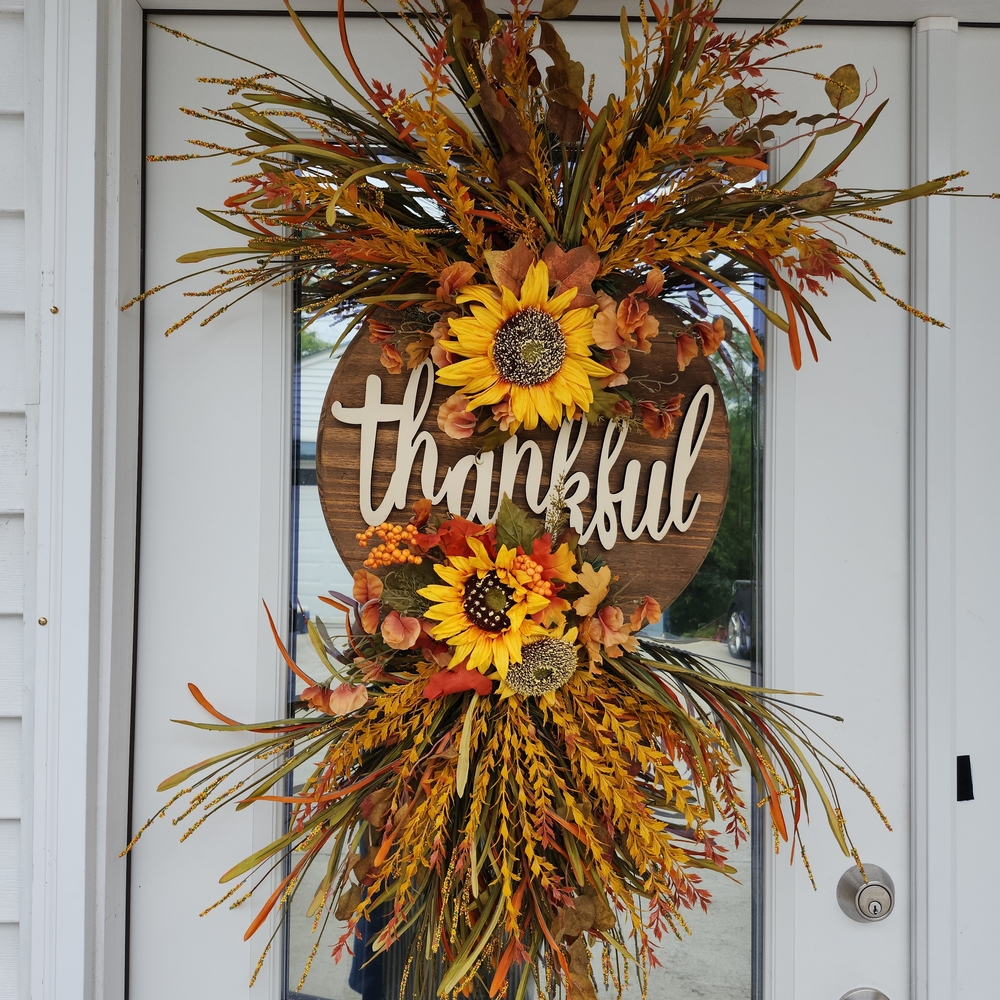 Thankful Sunflower Autumn Wreath